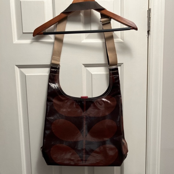 Orla Kiely Bags Orla Kiely Shoulder Bag Rich Brown With Funky